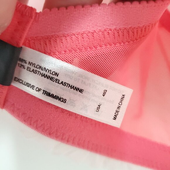 Adore Me Salmon White Embroidery Embroidered Full Figured Underwire Bra 46G - Picture 3 of 6